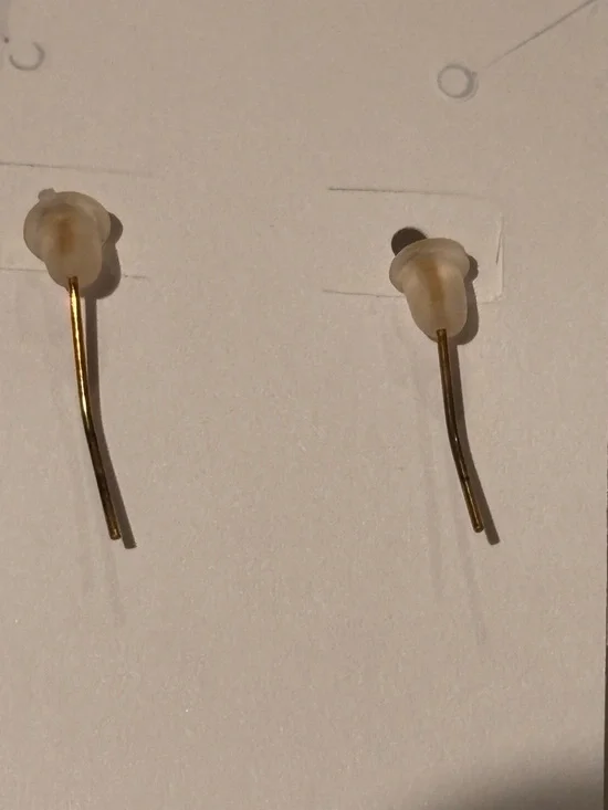 Gold and Blue Floral Dangle Earrings - Picture 4 of 4